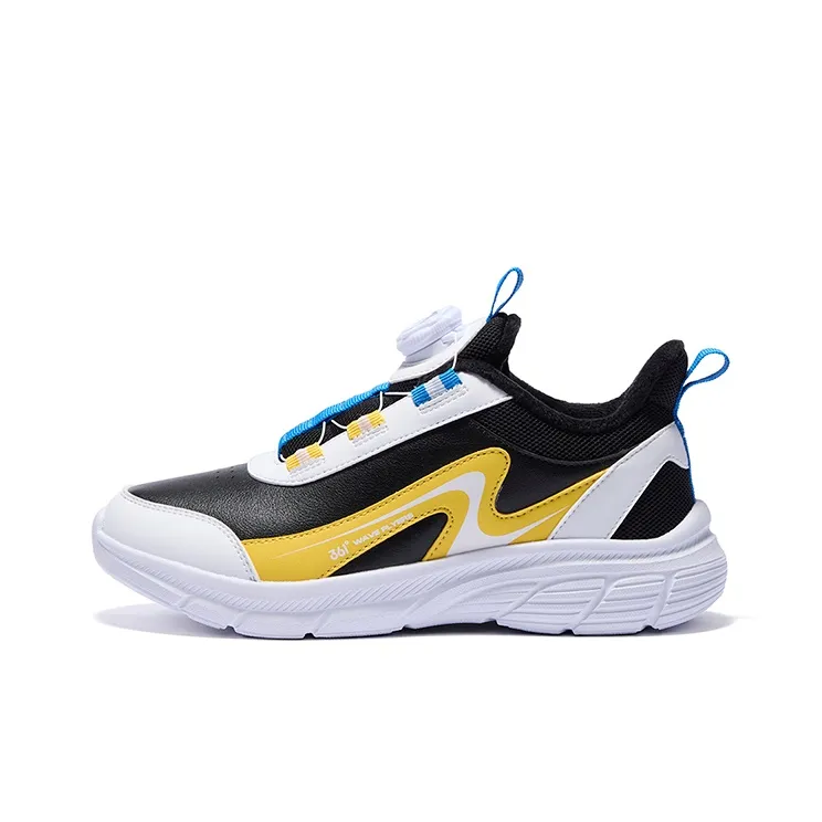 361°KIDS Противоскользящая устойчивая к истиранию детская хлопковая обувь черного белого и желтого цвета для подростков