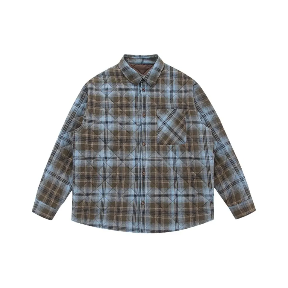 KSEK Сине-коричневая клетка Унисекс Пуховики