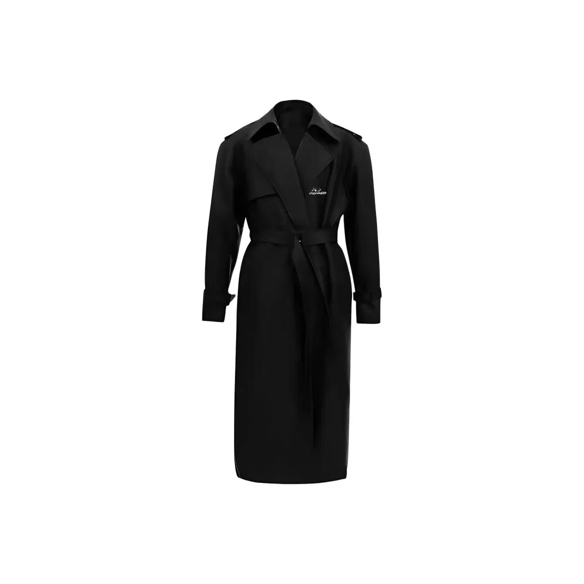 Chisportate Черный Без Логотипа на Груди Унисекс Пальто