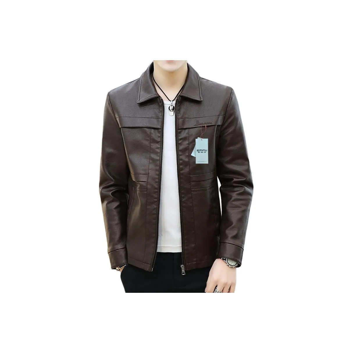 EMINU Мужские кожаные куртки