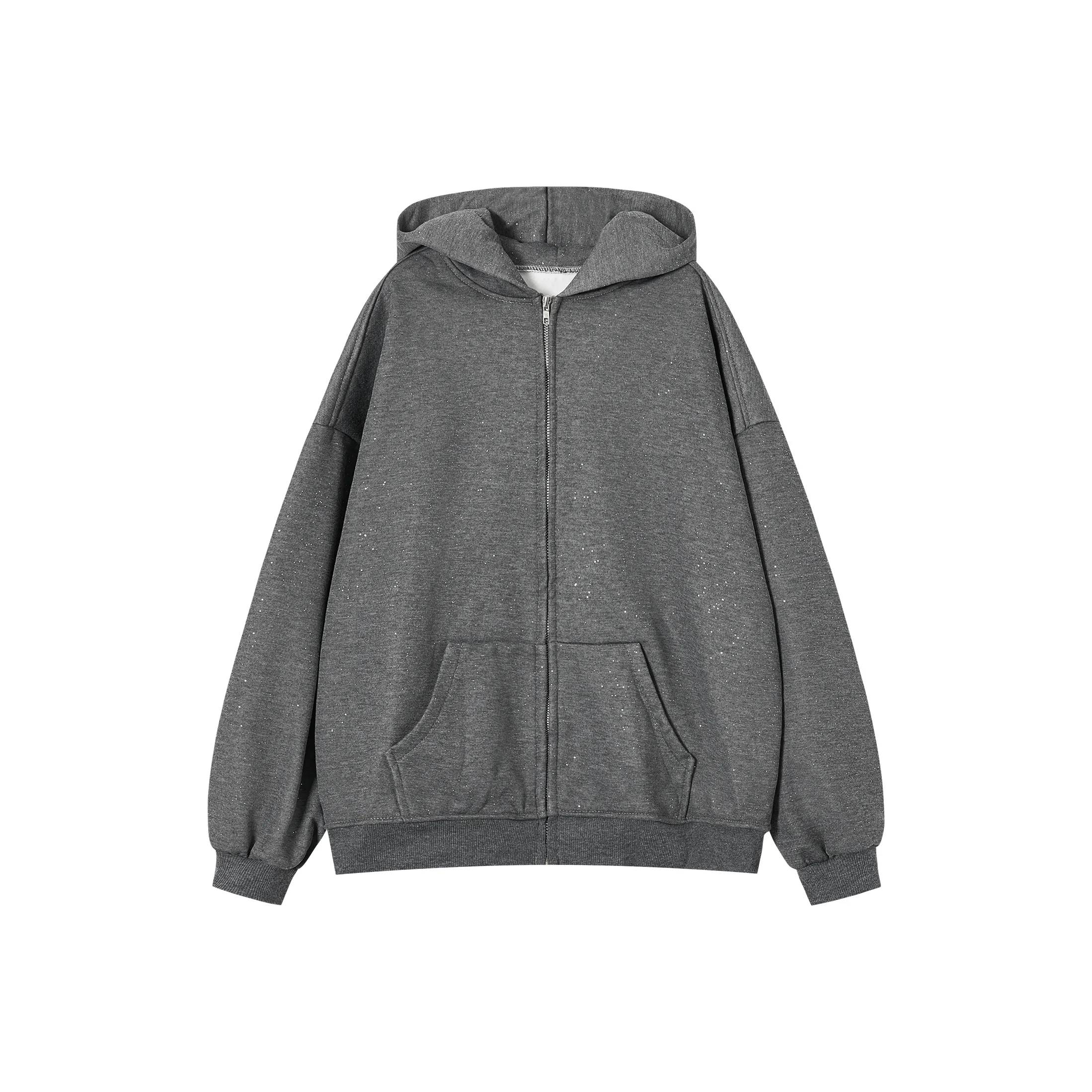 XUANSHU Серый Флис с подкладкой Женские Свитшоты