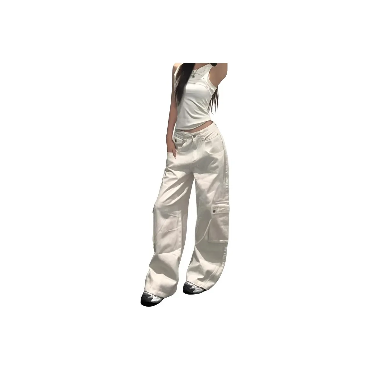 BAOMIKA Белый Унисекс Джинсы