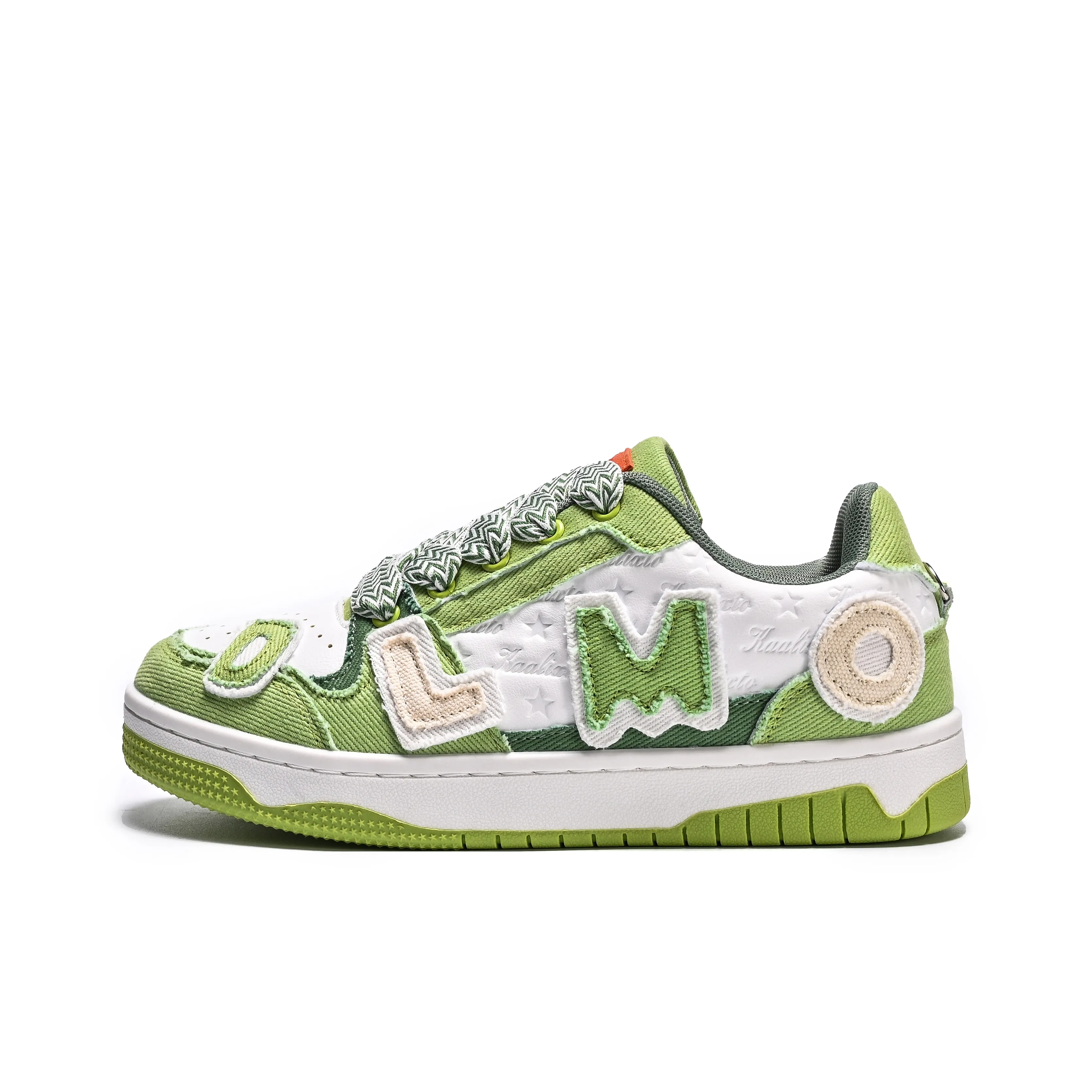 KDER Низкие кроссовки для скейтбординга унисекс с яблочно-зеленым цветом