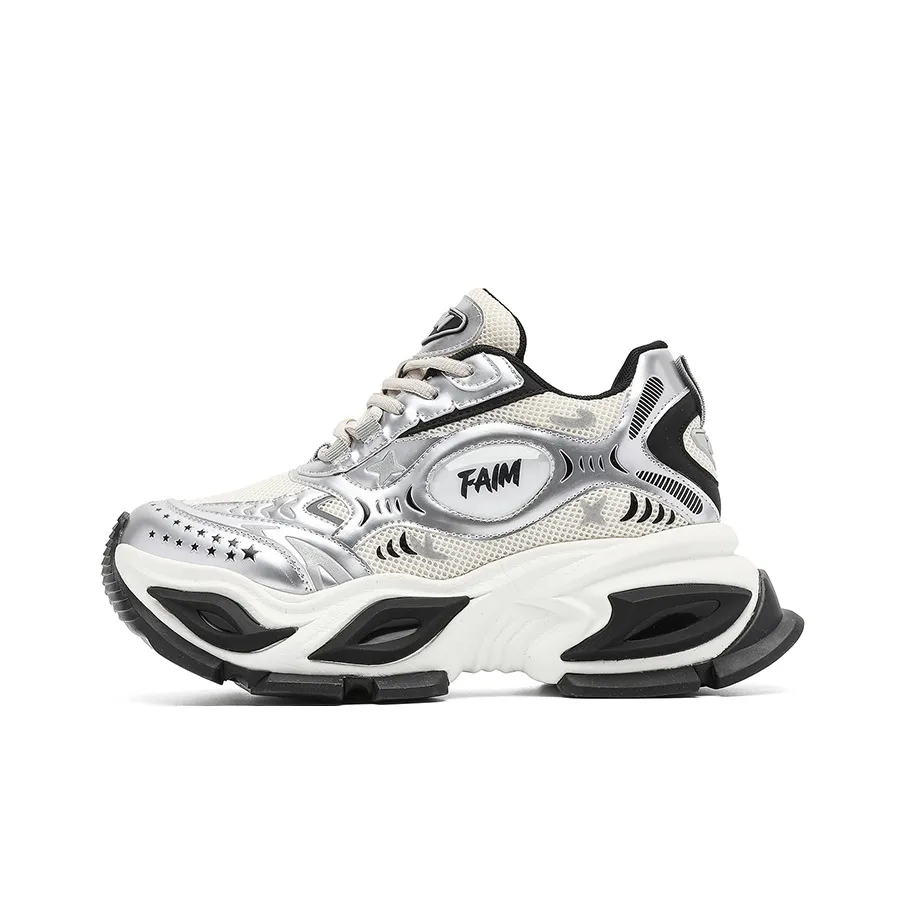 KUNGFUDEER Покрытие Slip-Resistant Низкий Топ Толстая Подошва Кроссовки Унисекс