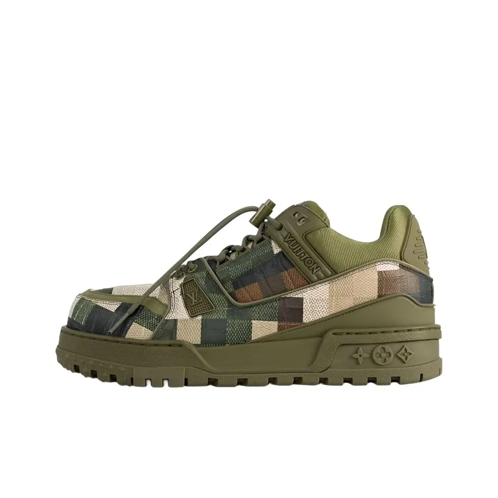 LOUIS VUITTON Trainer Maxi Skateboard Shoes Unisex Low Top Green