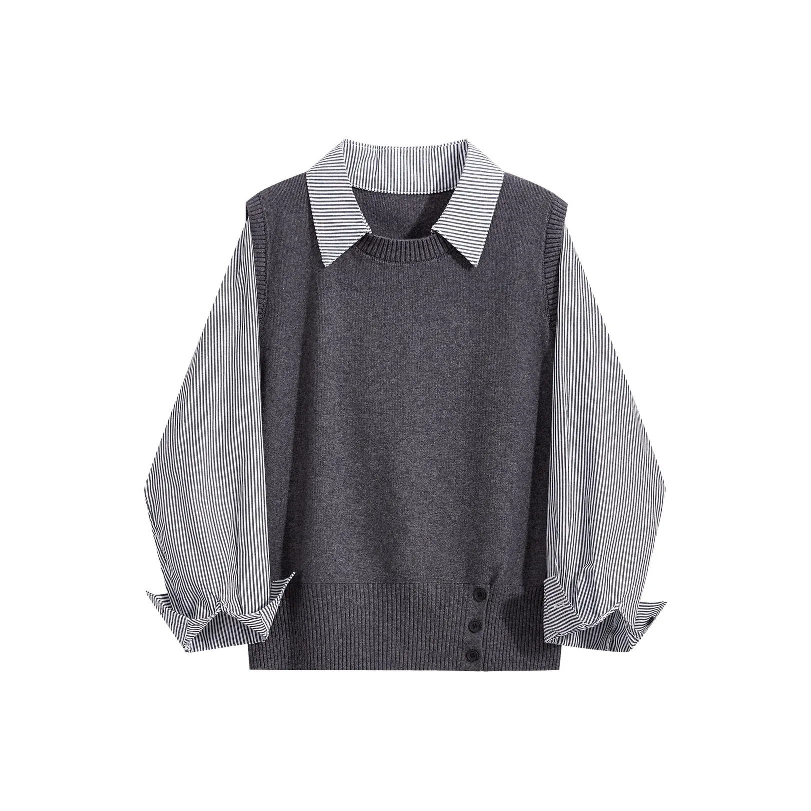 ABBY GODDESS Осенняя рубашка женская серая