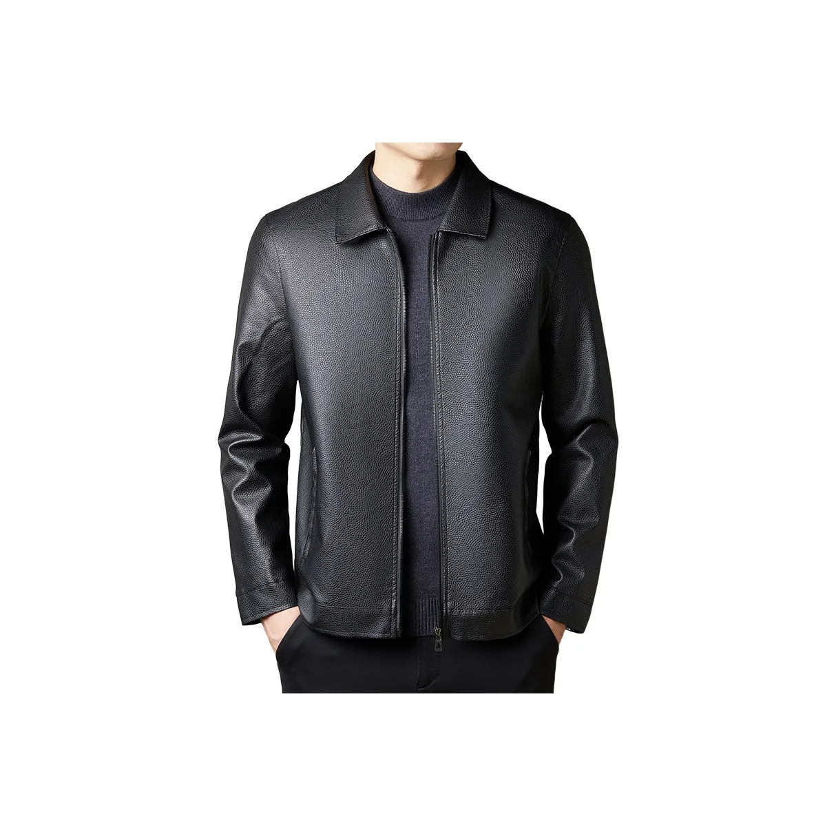 Candito Черные Мужские Кожаные Куртки