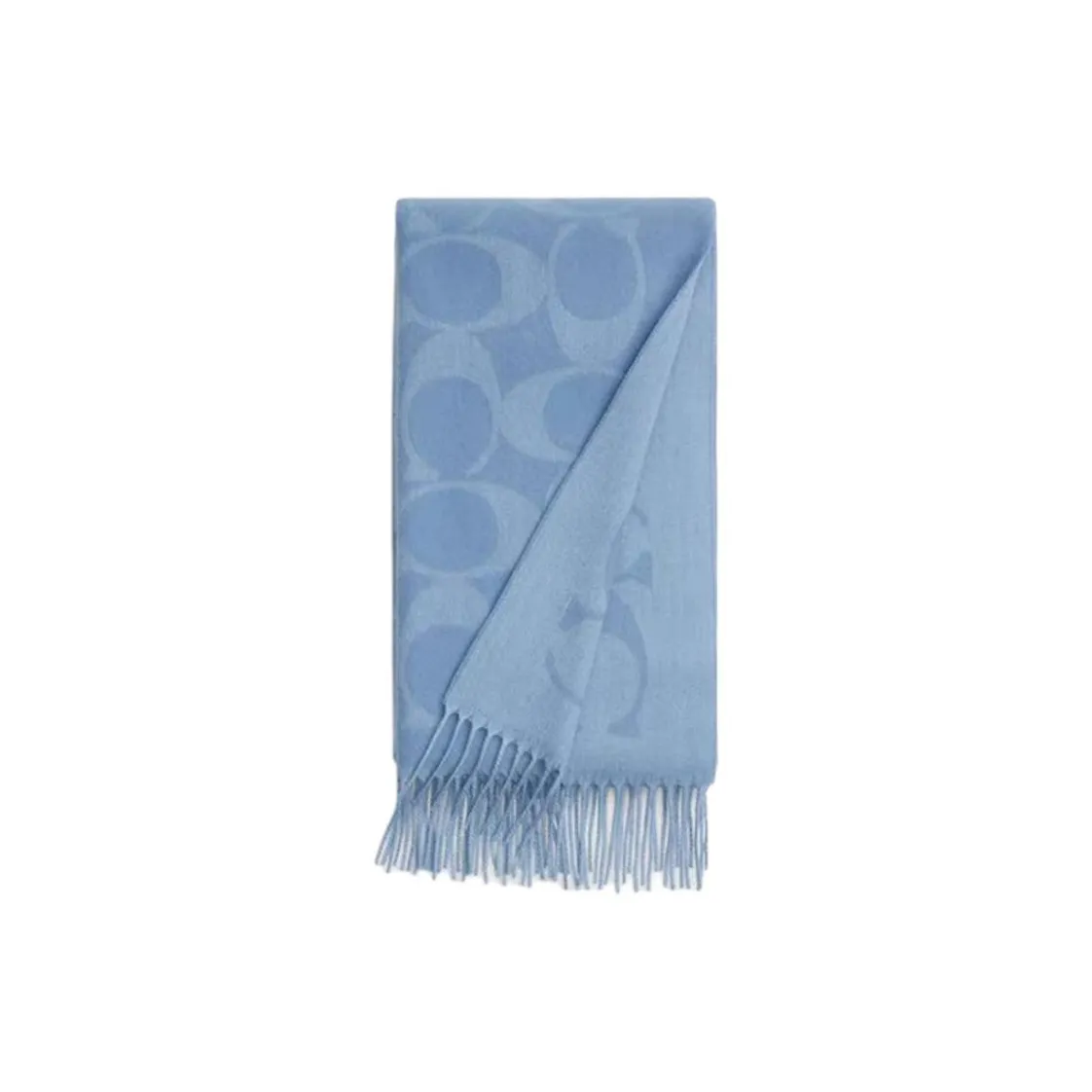 COACH Шарфы из овечьей шерсти вязаные Унисекс Светлый Синий