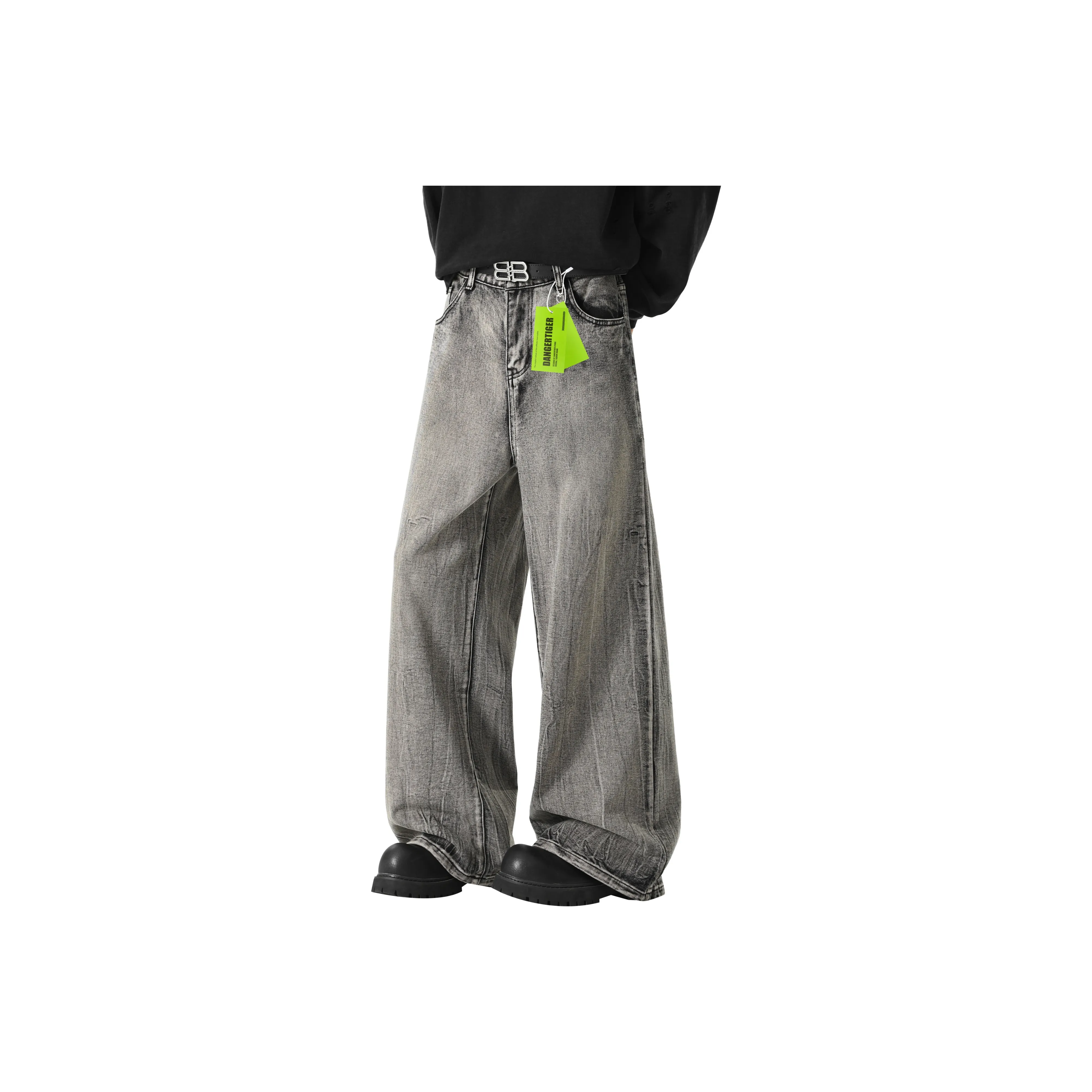 DANGERTIGER Черные Унисекс Джинсы