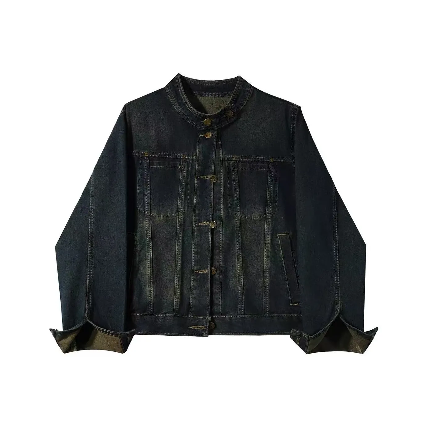 IQC Темно-синий женский джинсовые куртки