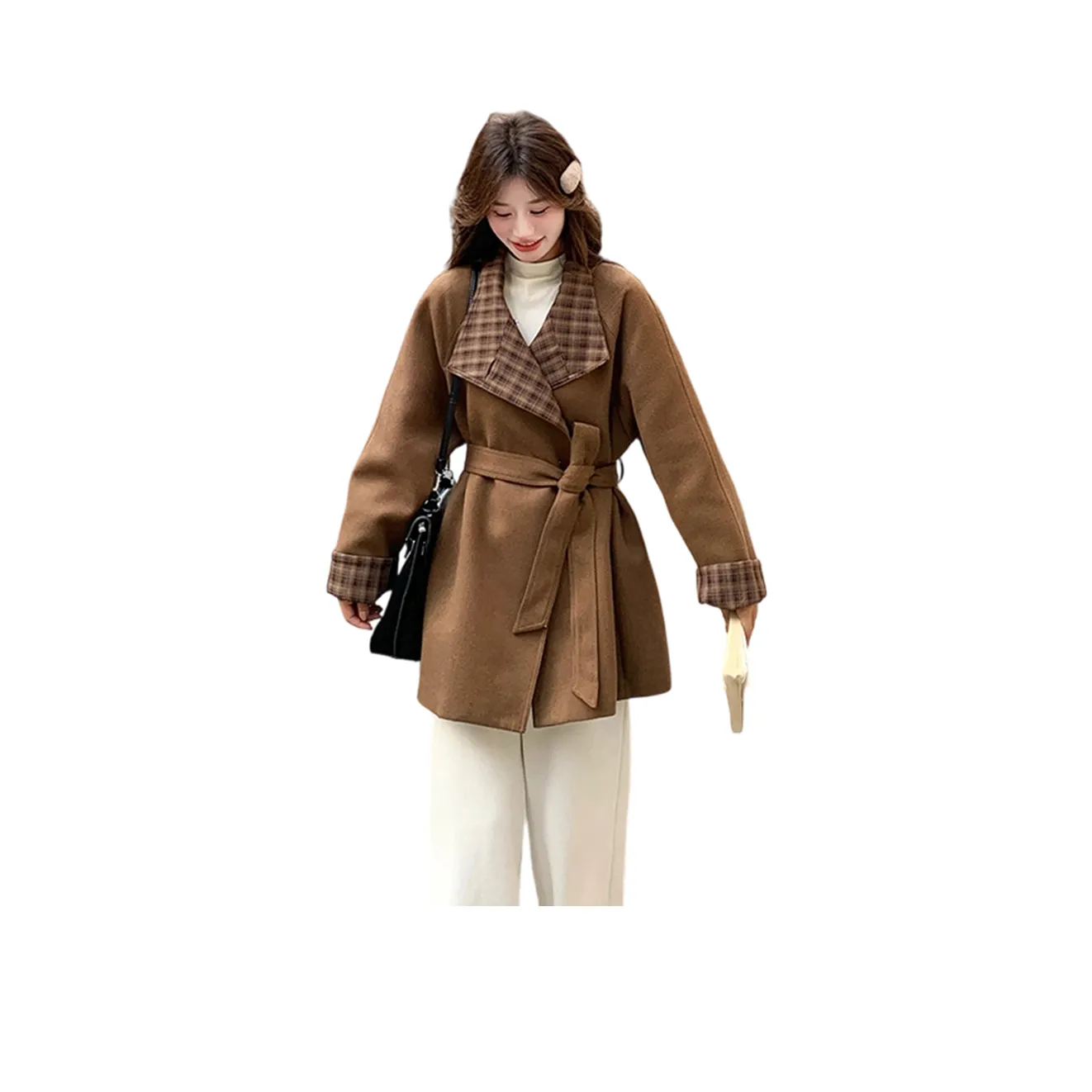 GRAYISMOON Темно-коричневое женское пальто