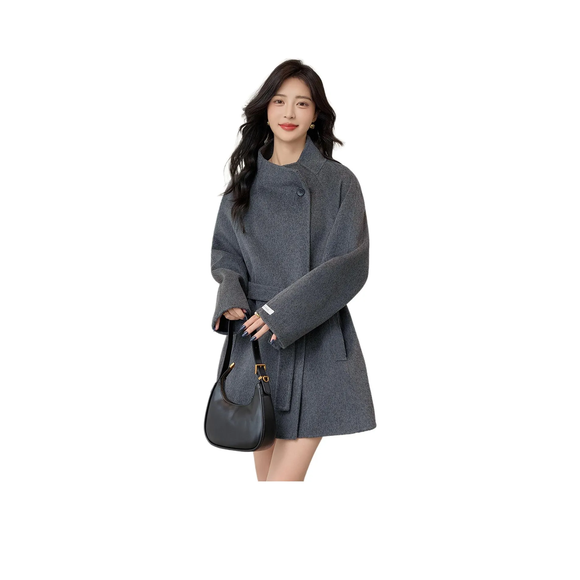 YIMENGYUAN Средне-серый Женское пальто