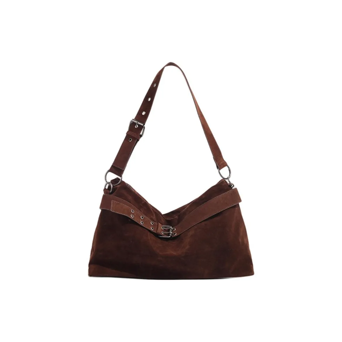 NOMK Замша Сумка на плечо Женская Кофейного цвета