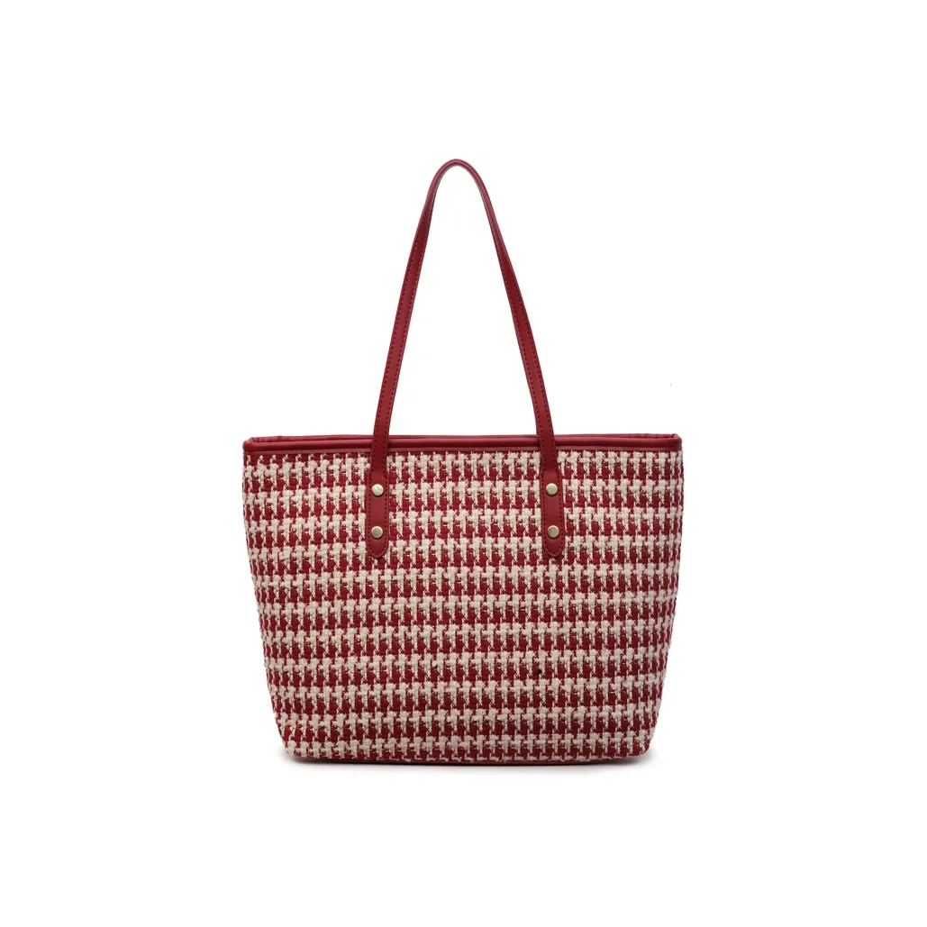 AUNG ПУ (полиуретан) Сумка Стандартная Гусиная лапка Бордовый