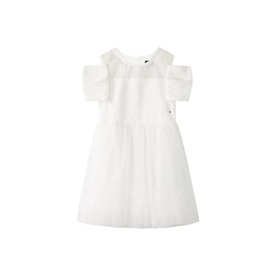 HAZZYS Детское платье натуральный белый детский
