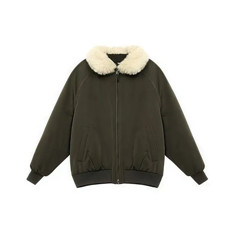 MISTVB Оливково-зеленый Женский пуховик