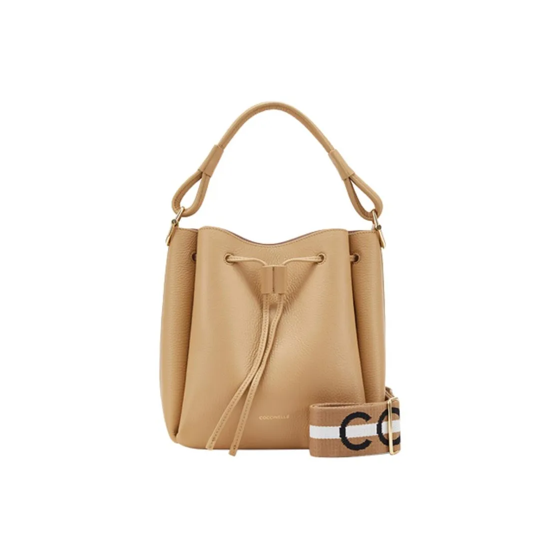 COCCINELLE Корова Кожа Ведрообразная Сумка Сумка через плечо Сумка Большая Женская Свежая Бежевая