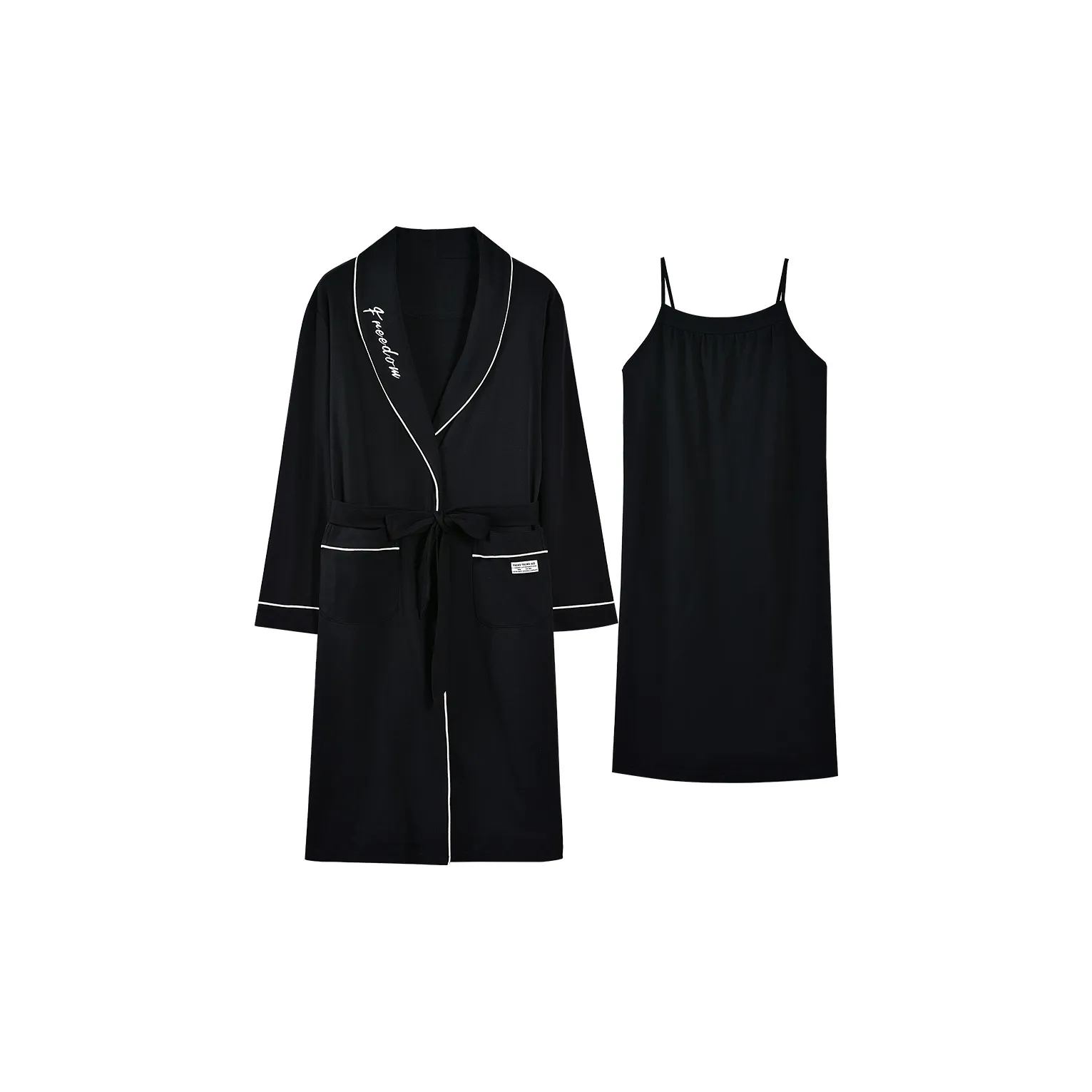 Gongdie Черный Женские Банные халаты