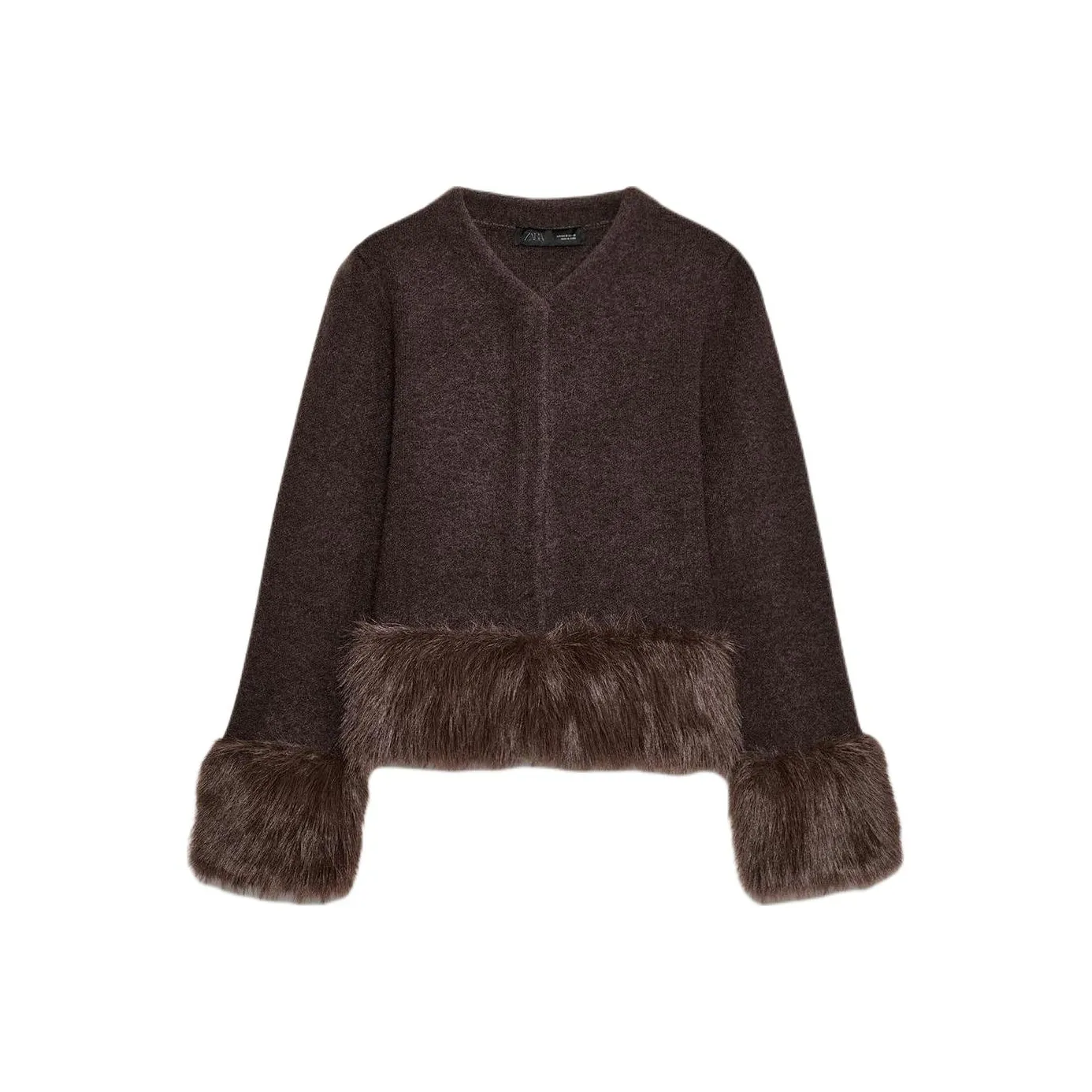 ZARA Коричневый Женский Трикотаж