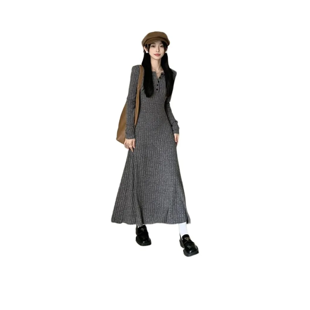 VINMUK Длинное платье с длинными рукавами женское