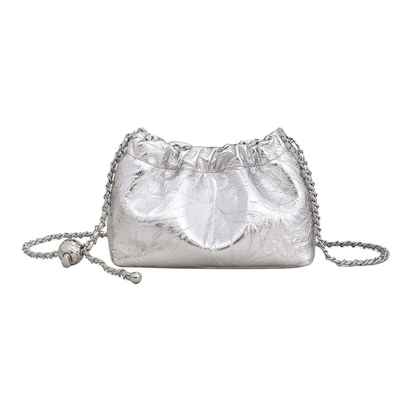 MILLIE'S Корова Кожа с Синтетической Кожей Подмышка Сумка через плечо Стандартная Женская Серебряный Экрю