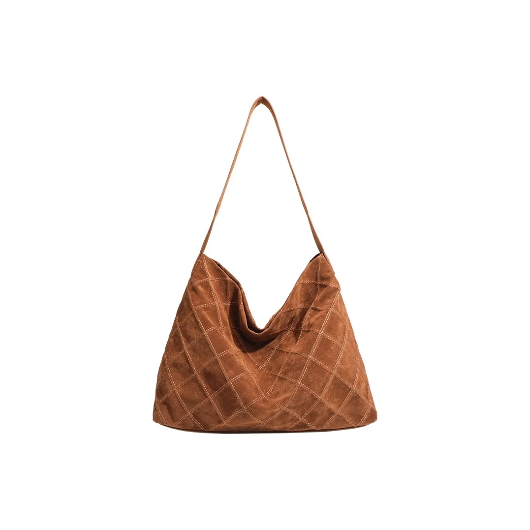 NOMK Замша Тоут Сумка Плечевая Сумка Женская Коричневая