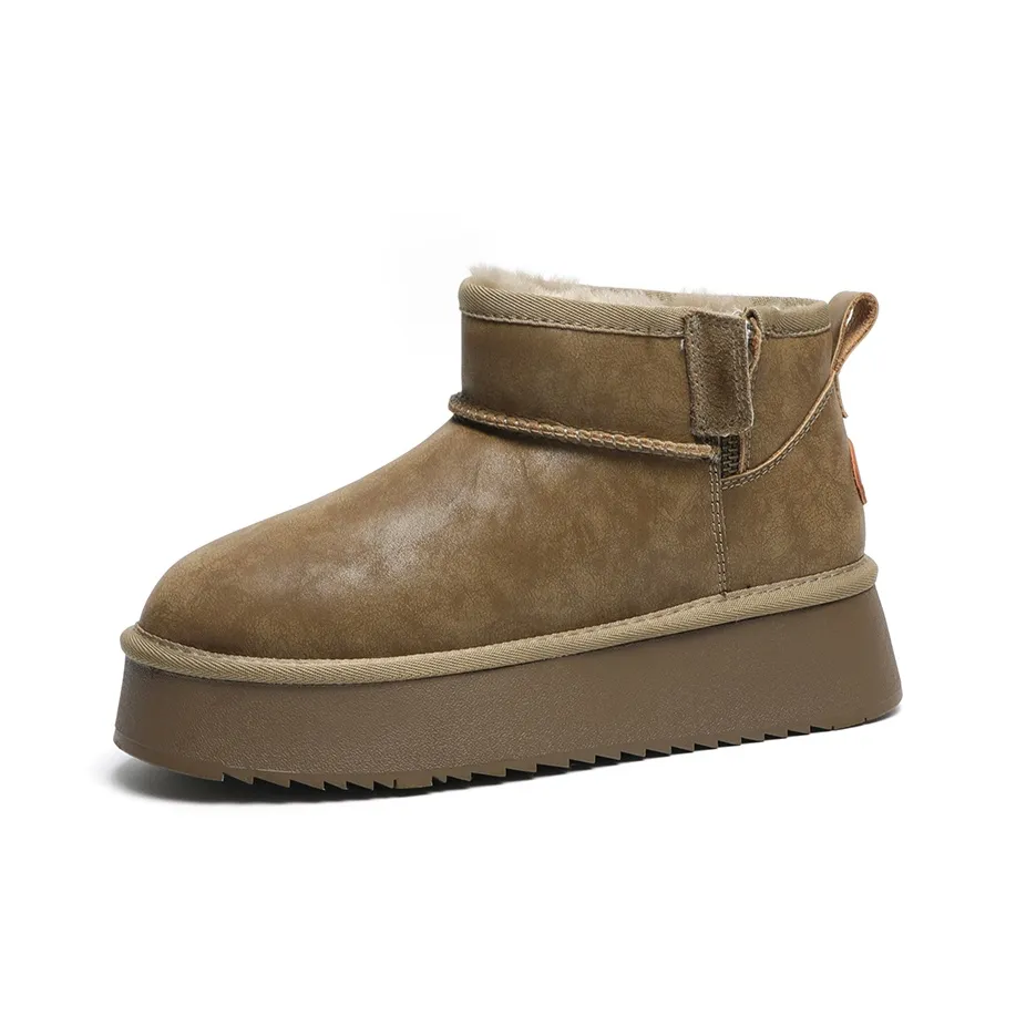 В Теплоизоляционный Износостойкий Водонепроницаемый Противоскользящий 11 см Снежные Ботинки Женские