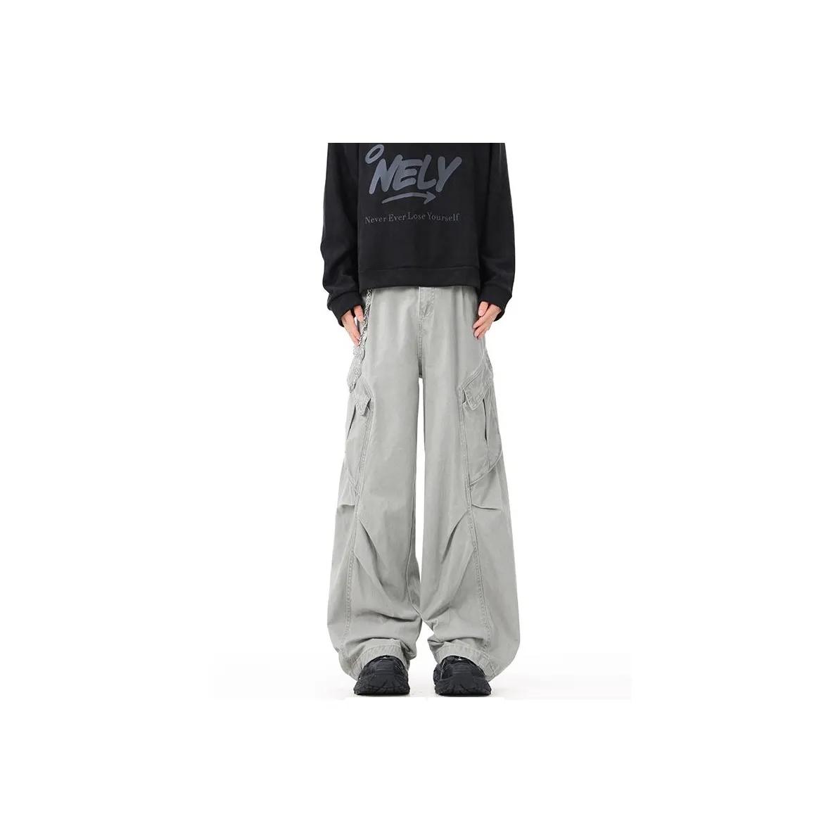 BAOMIKA Light Gray Unisex Casual Pants BAOMIKA Светло-серые унисекс повседневные штаны