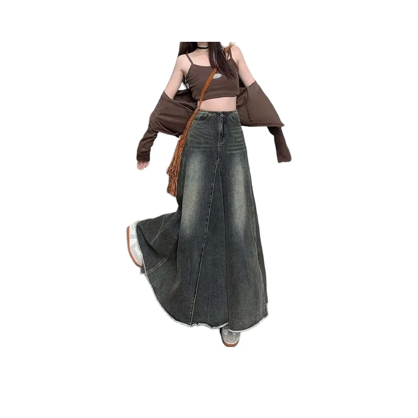 SRCG Женские джинсовые длинные юбки