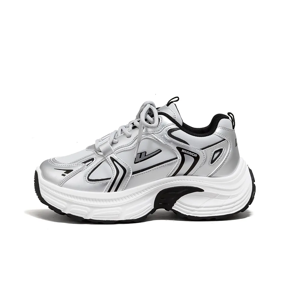 Warrior противоскользящие устойчивые к износу увеличивающие высоту низкий топ кроссовки с толстой подошвой женские серебристый серый черный