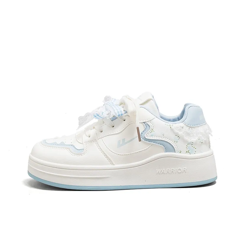 Warrior Anti Slip Wa Wear Resistant визуально увеличивает рост Низкие кроссовки для скейтбординга Женские Бежевый Светло-Синий