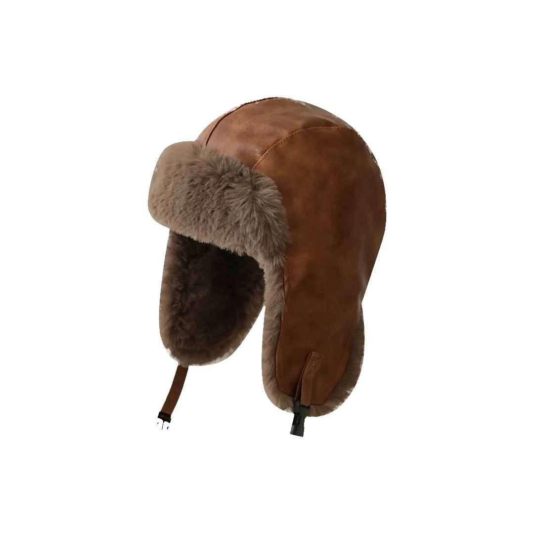 Uncle Stubble PU кожа замша шапки-ушанки женские