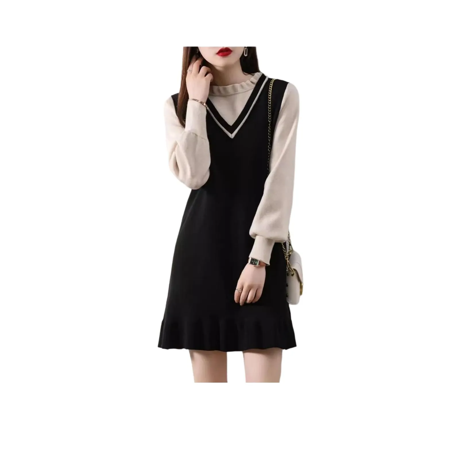 VINMUK Длинное платье с длинными рукавами женское