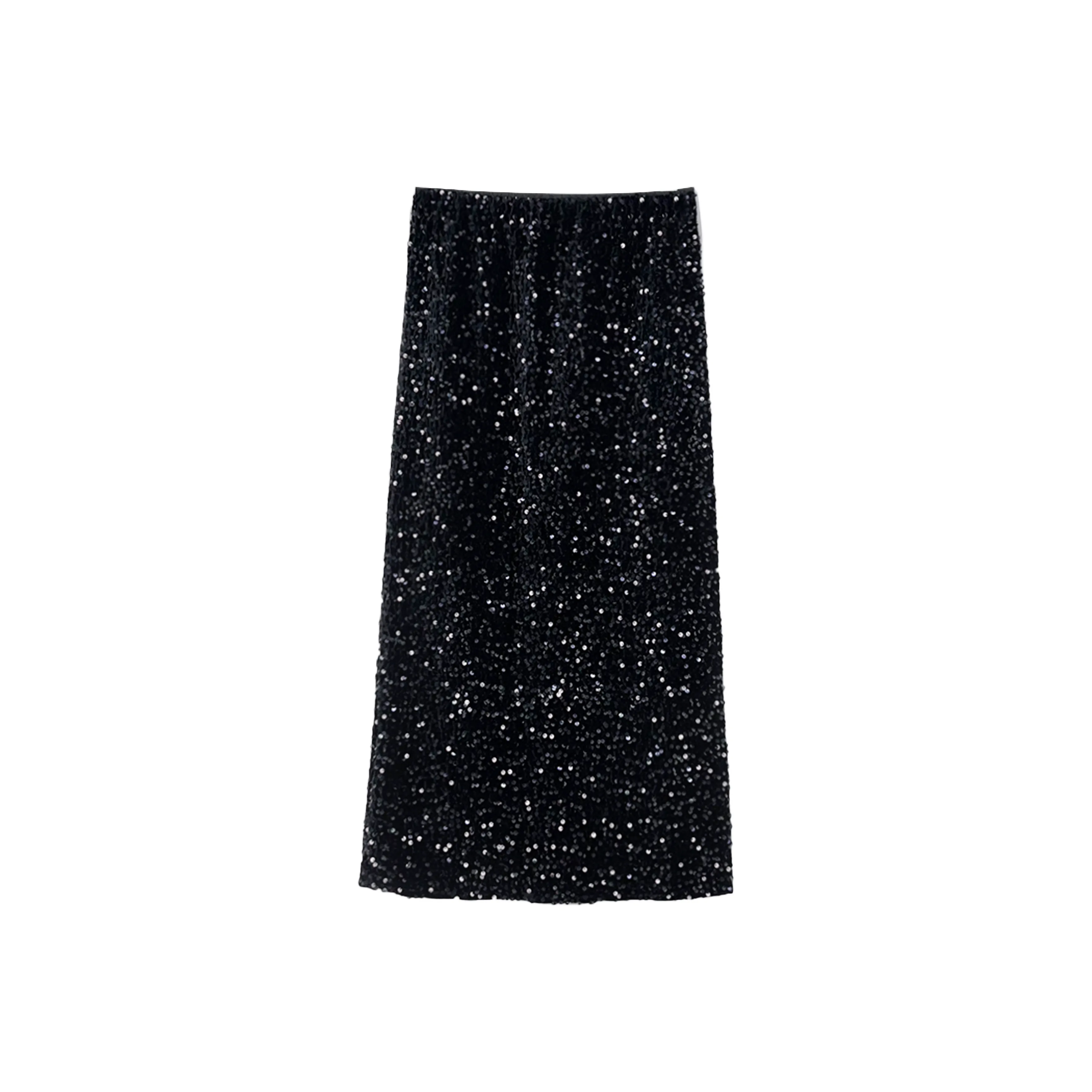 GZQJ Черный Женские Повседневные Длинные Юбки