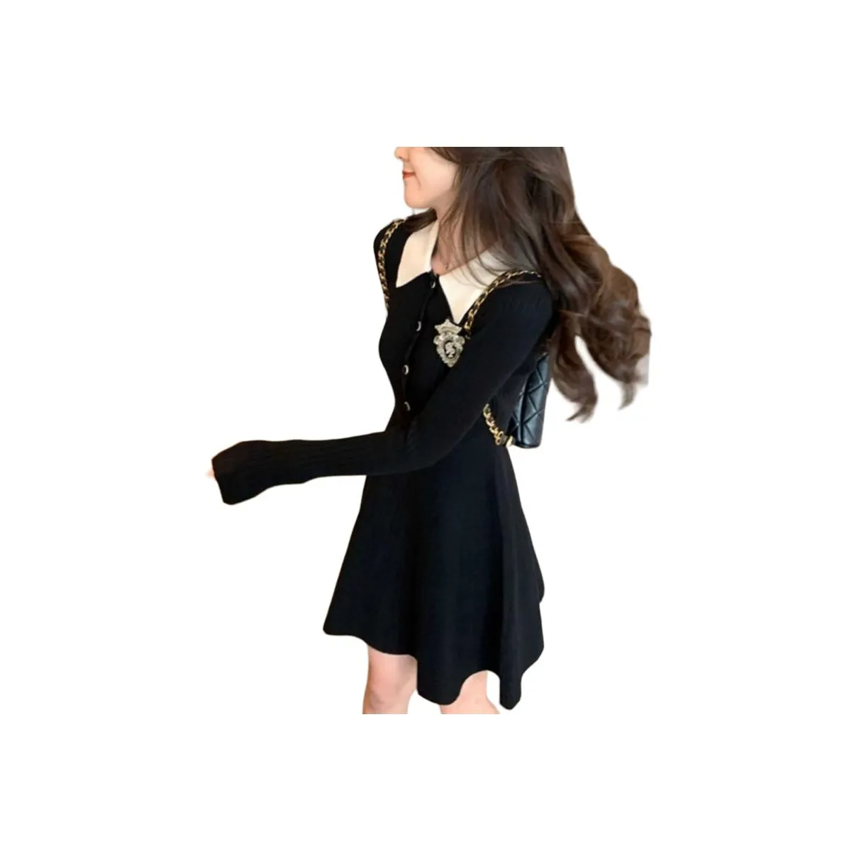 VINMUK Длинное платье с длинными рукавами женское