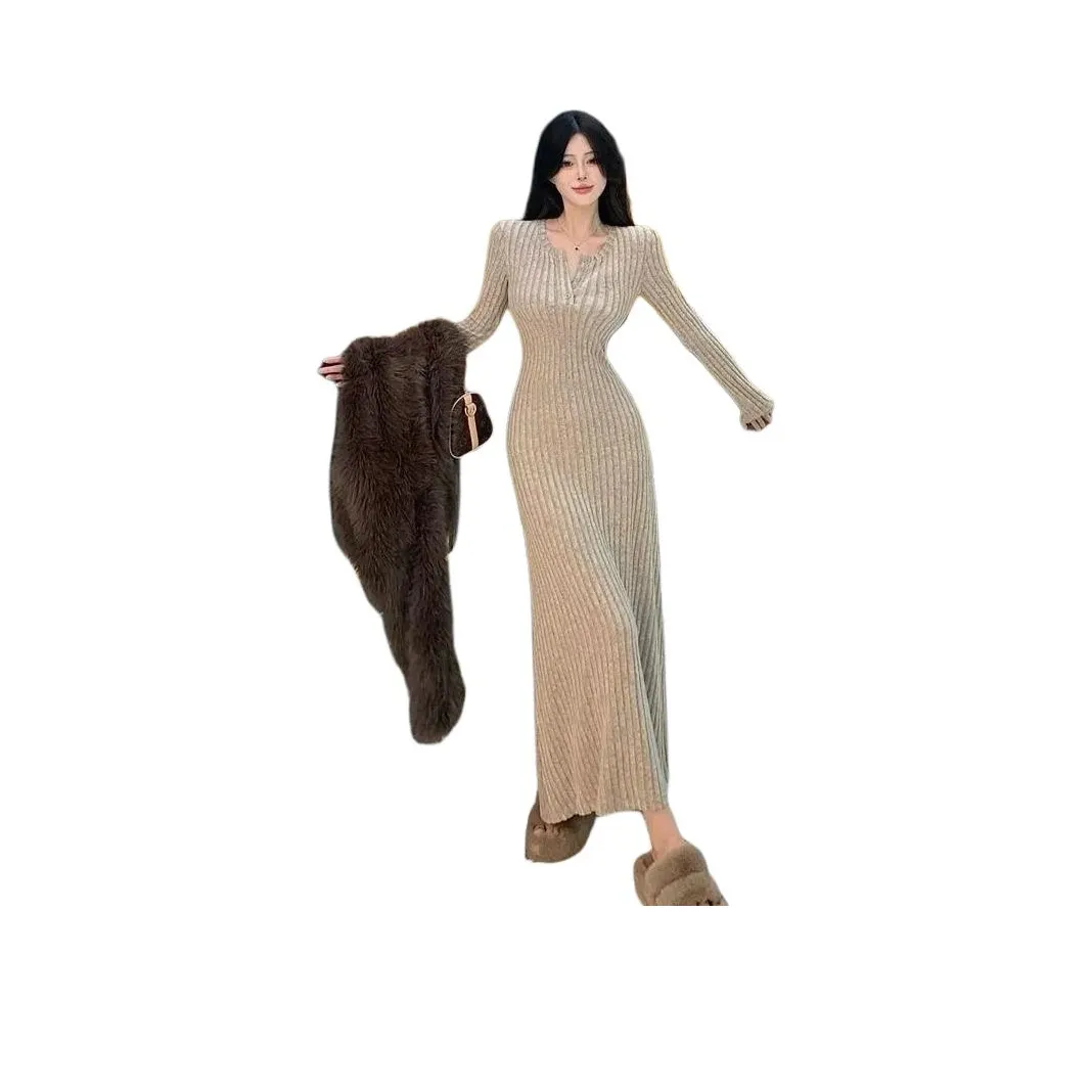 VINMUK Длинное платье с длинными рукавами женское