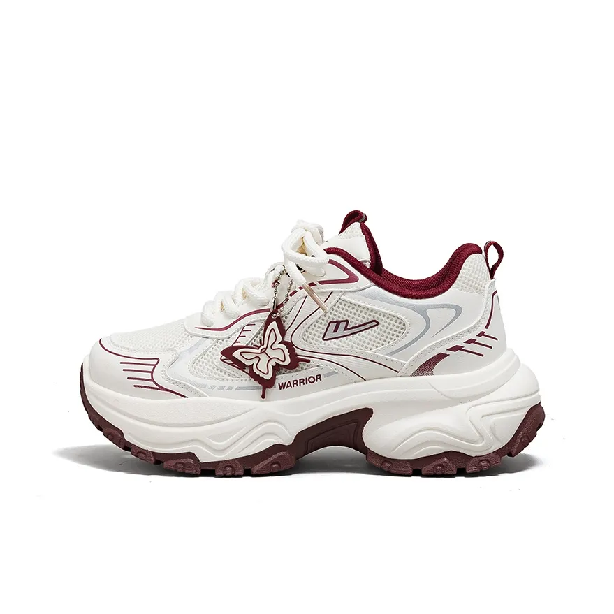 Warrior визуально увеличивает рост устойчивый к истиранию легкий противоскользящий низкий топ толстая подошва кроссовки женские бежевый красный