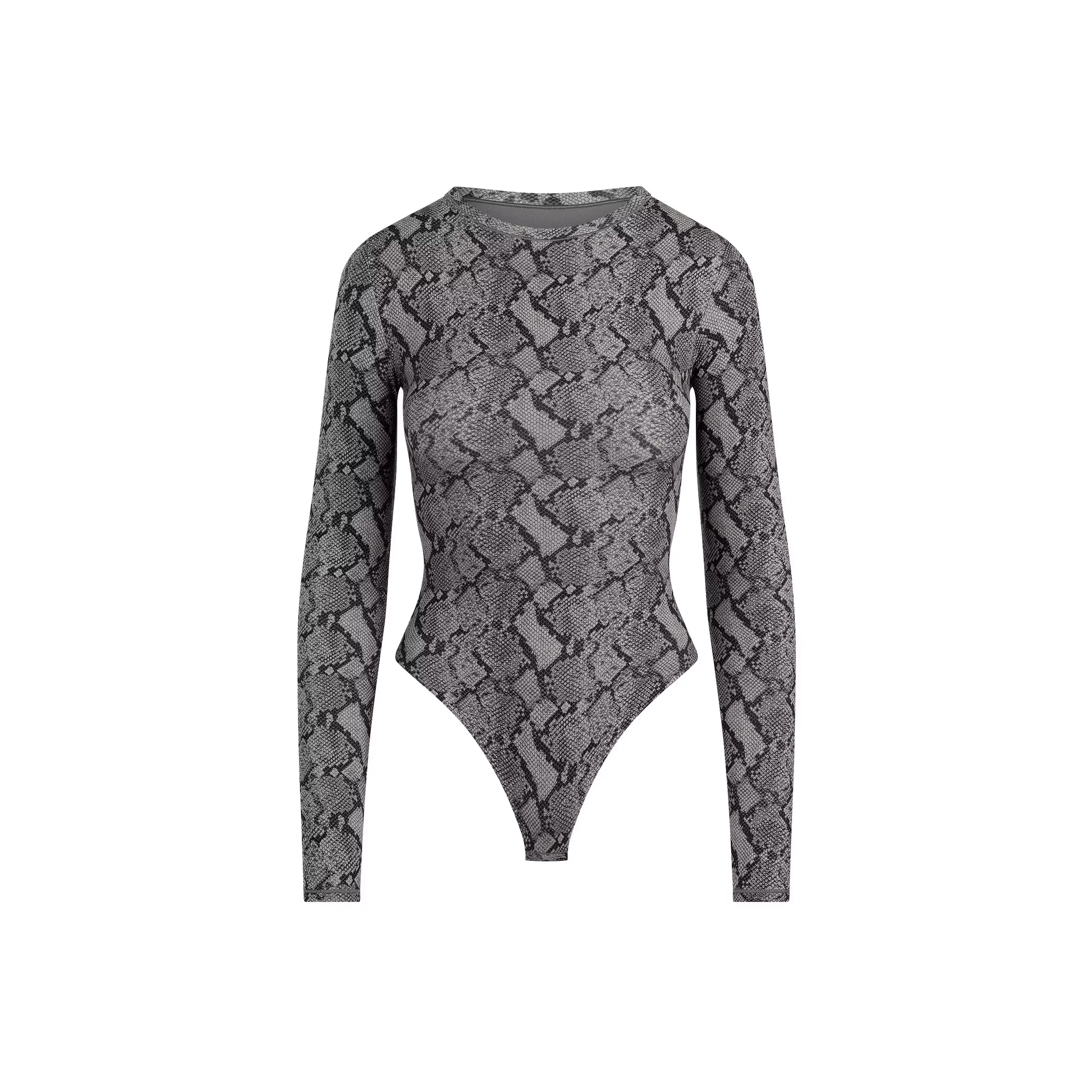 SKIMS FITS EVERYBODY серия Длинный рукав Круглый вырез Комбинезон BODYSUIT Женские