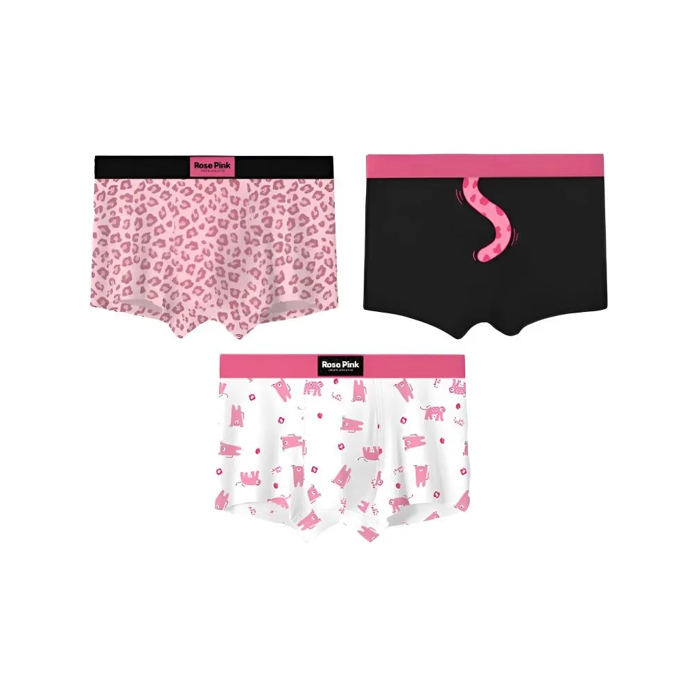 MADALLO [3 упаковки] Белый + Розовый + Черный Мужские боксер-шорты