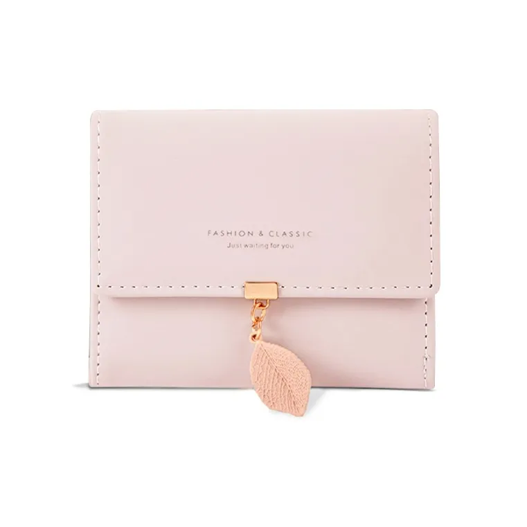 VINEY Кошелек из коровьей кожи маленький женский розовый