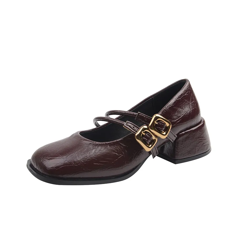 Wuji Грубый каблук Мэри Джейн Женские туфли