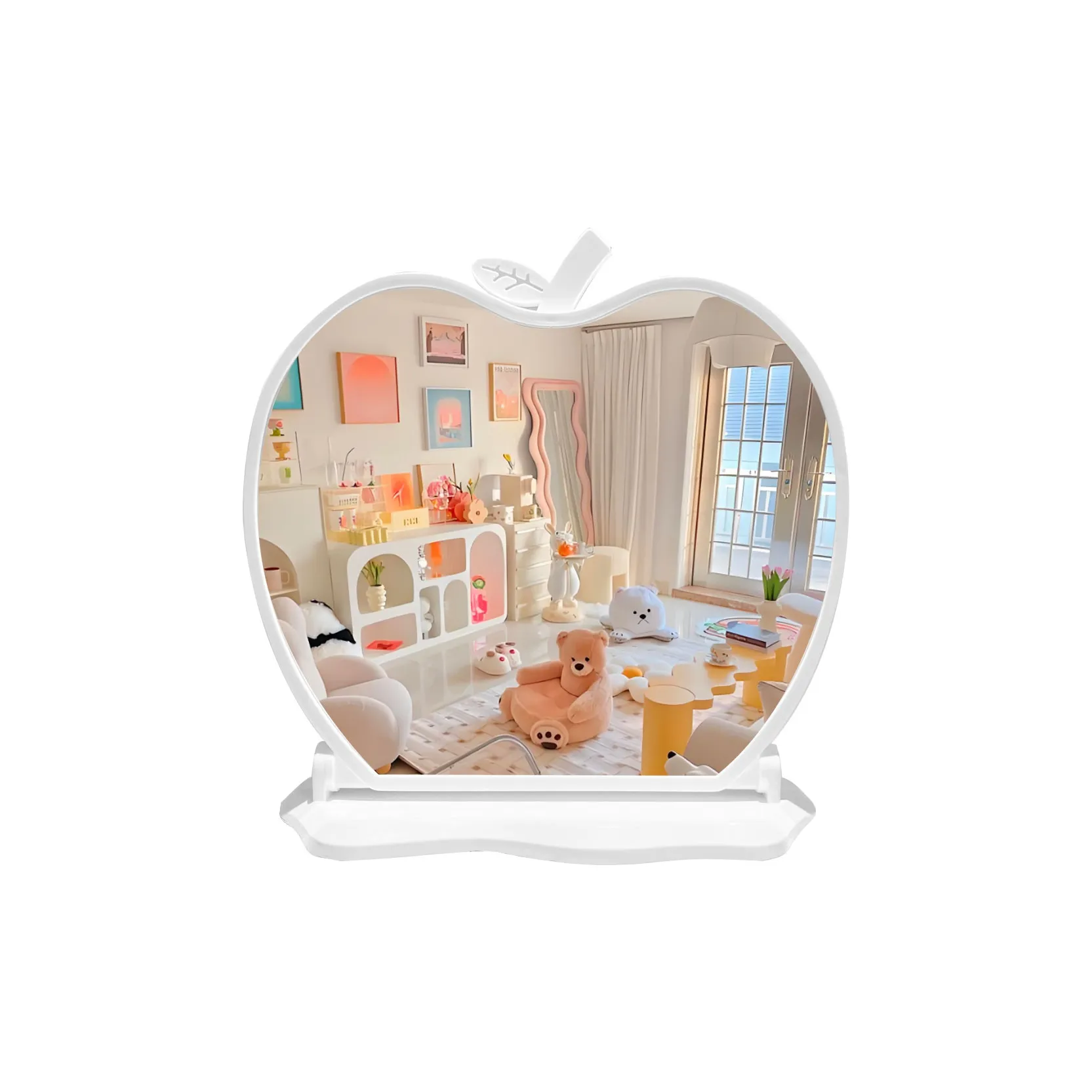 BAILINGBAILI Apple Зеркало для макияжа 3-й установки Регулируемое Светлое Практическая Красота Зеркальце Осветлённое Зеркальце