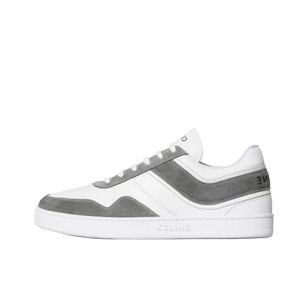 CELINE Trainer Skateboard Shoes Men Low-Top White/Gray