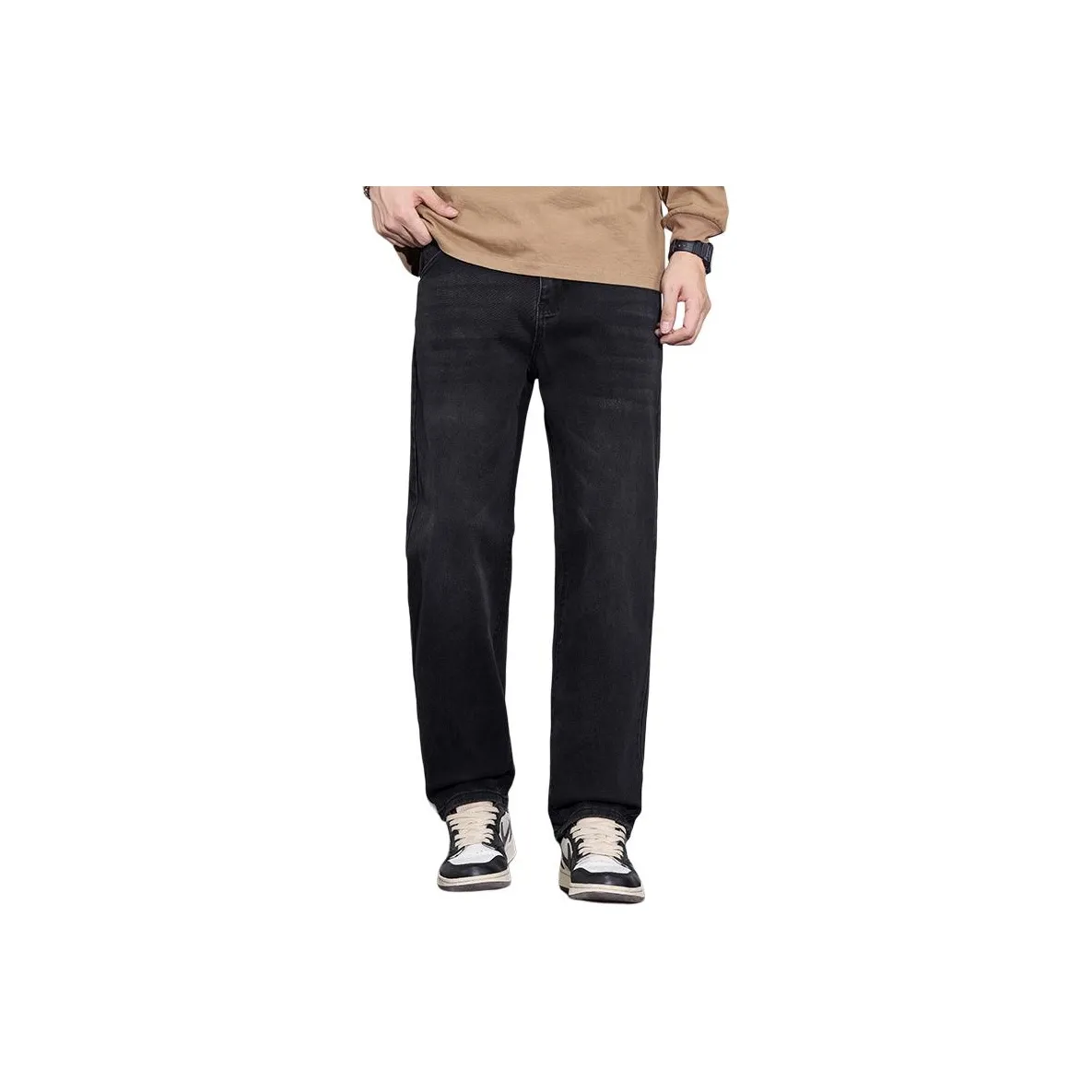 CHAORENBANG Черный [Стандартный] Мужские Джинсы