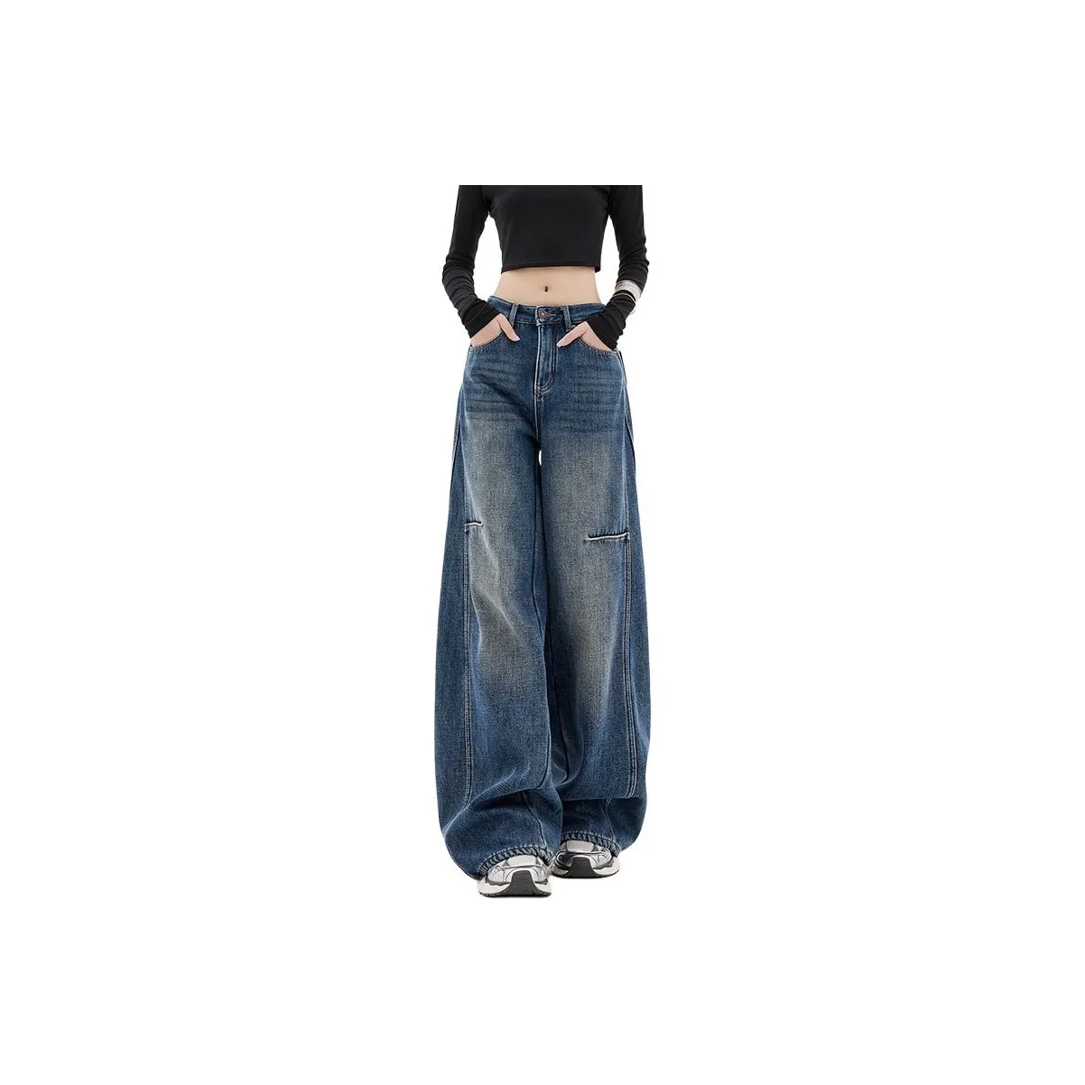 FUNST Винтажные синие женские джинсы