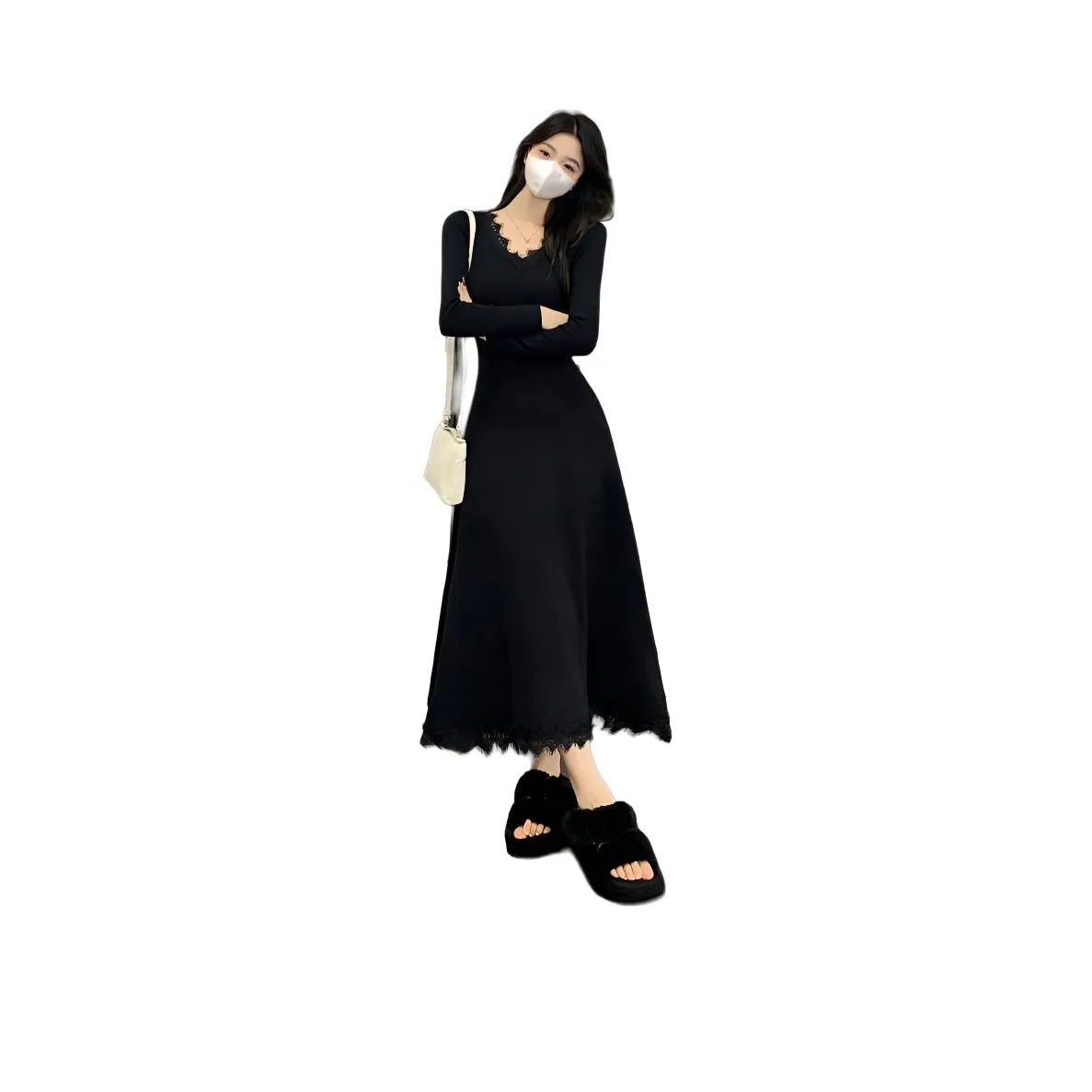 ZUKIZUKI Длинное платье с длинными рукавами женское