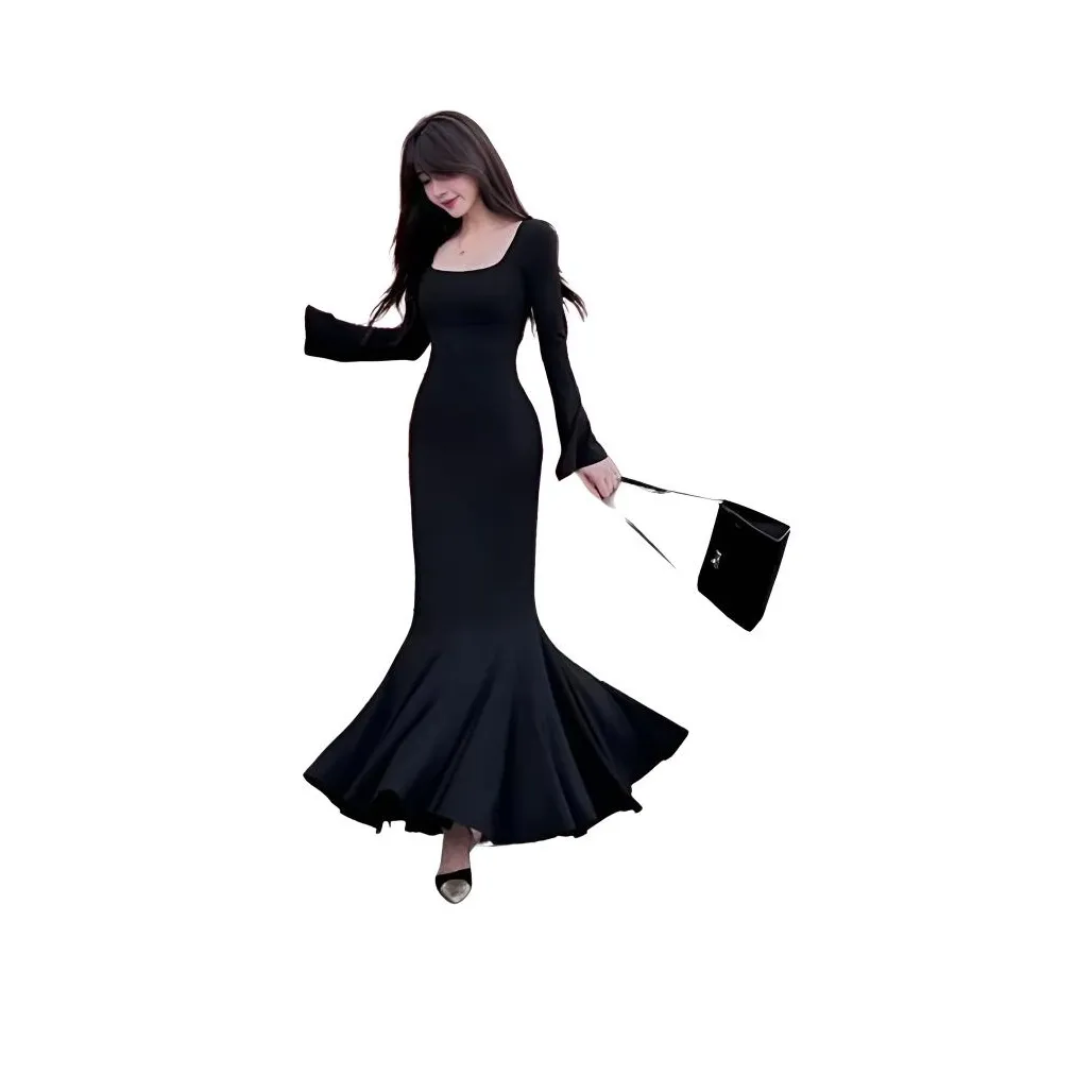VINMUK Длинное платье с длинными рукавами женское