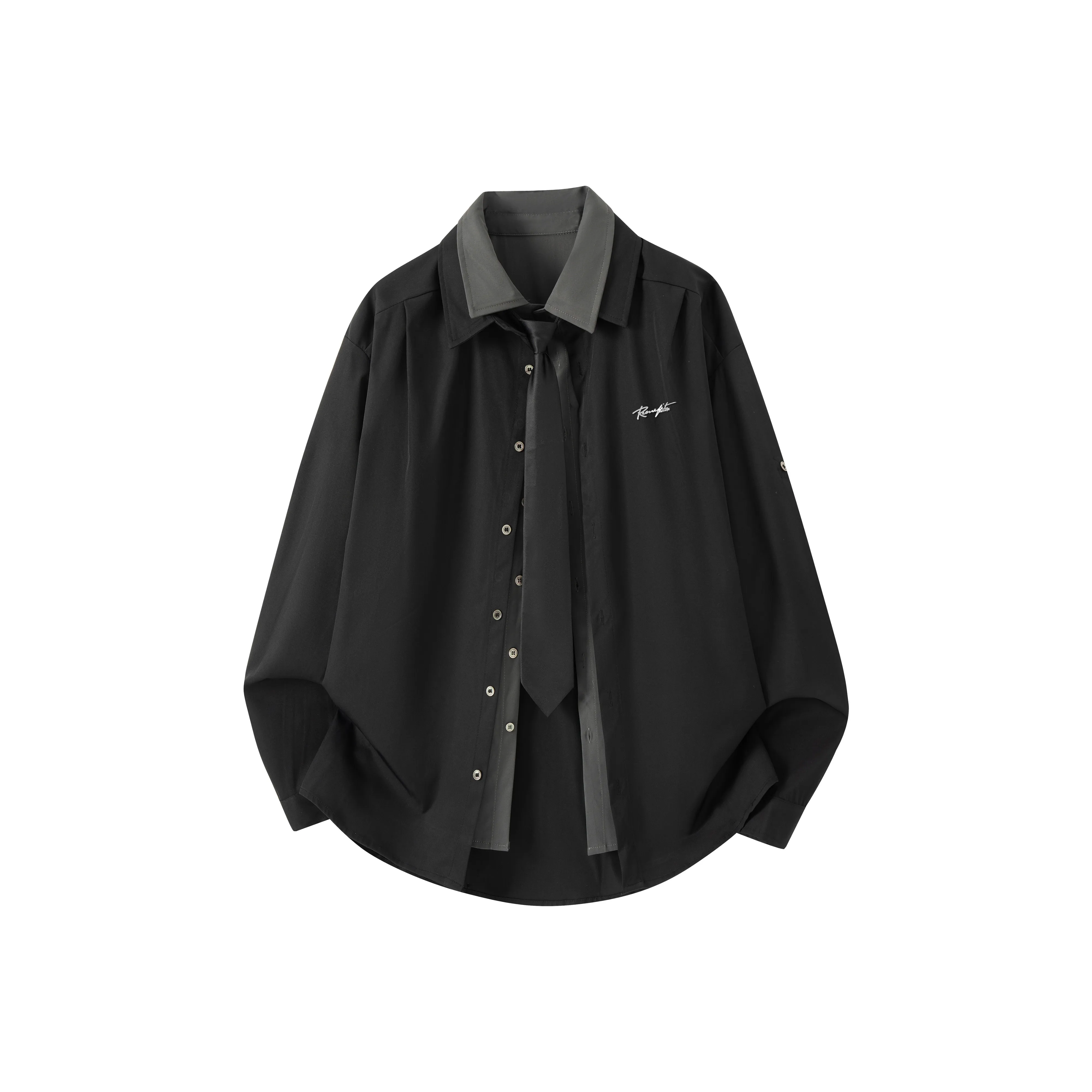 REMEFIT Черный Серый Галстук Унисекс Рубашки