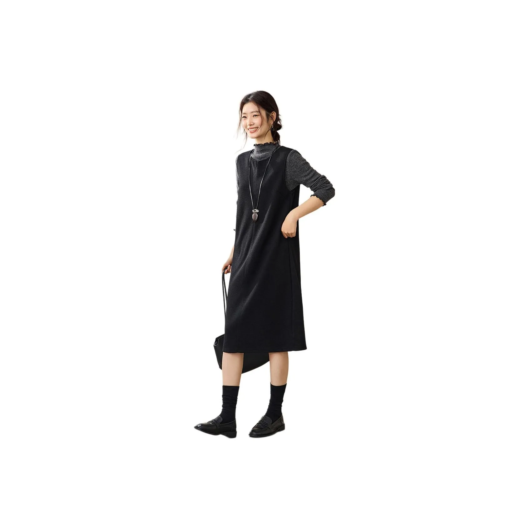 Mo Han Yi Mei Длинное платье с длинными рукавами женское