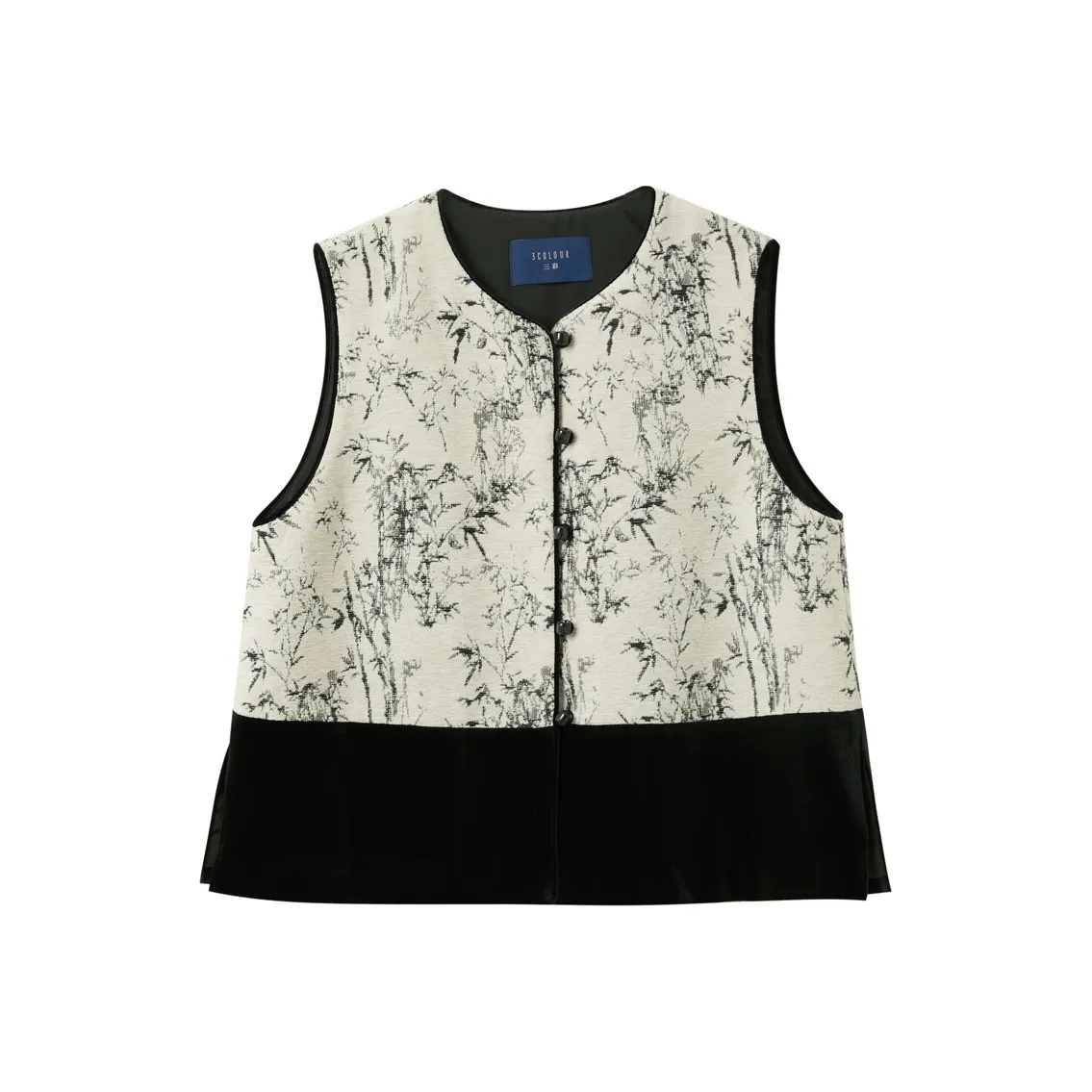 3COLOUR Черный Rice Цветочный Женские Жилеты